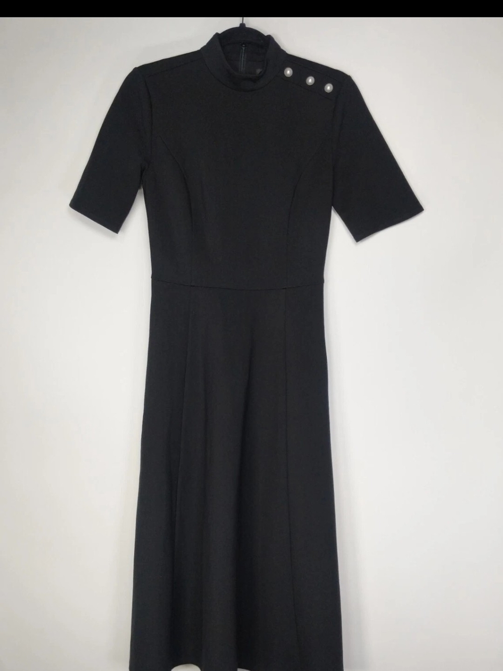 NWT Halogen Black Maxi Dress with Pearl Shoulder Buttons Size XL